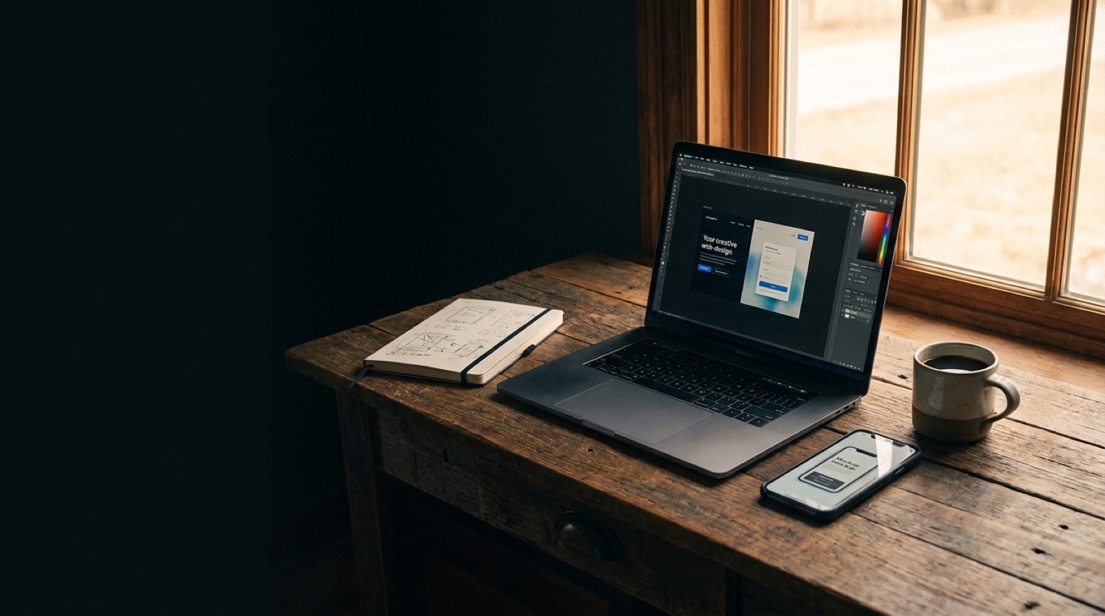 A tidy web-design workspace