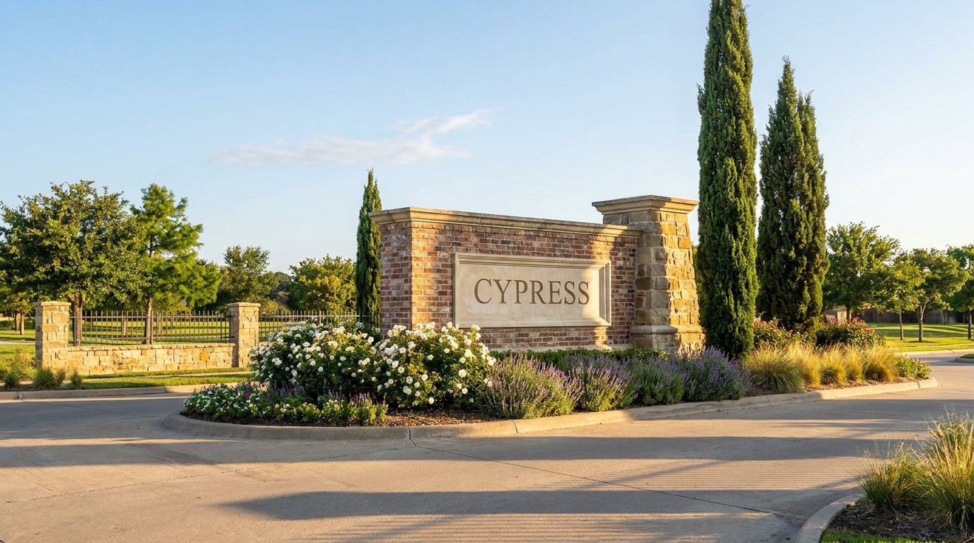Cypress, Texas community entrance