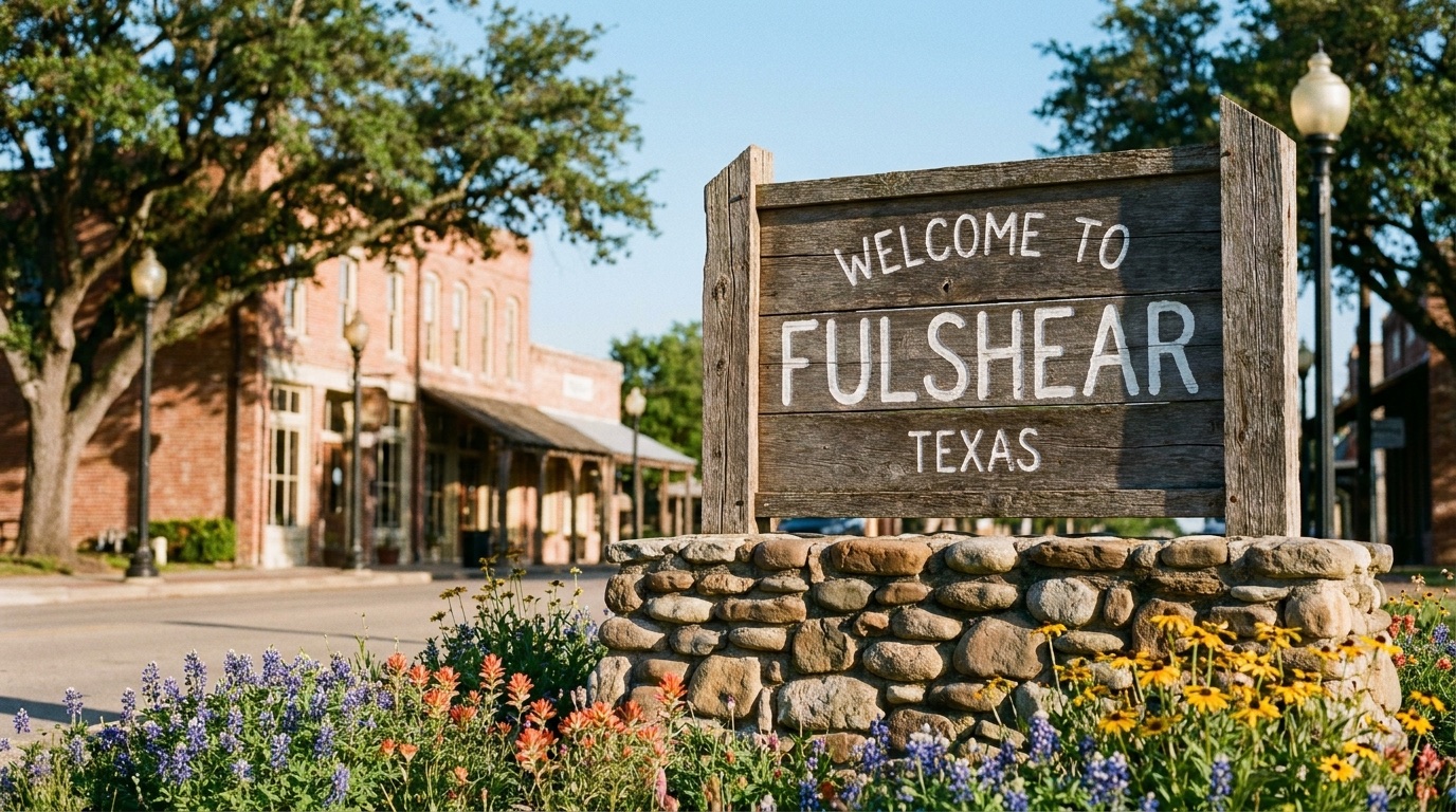 The Welcome to Fulshear sign