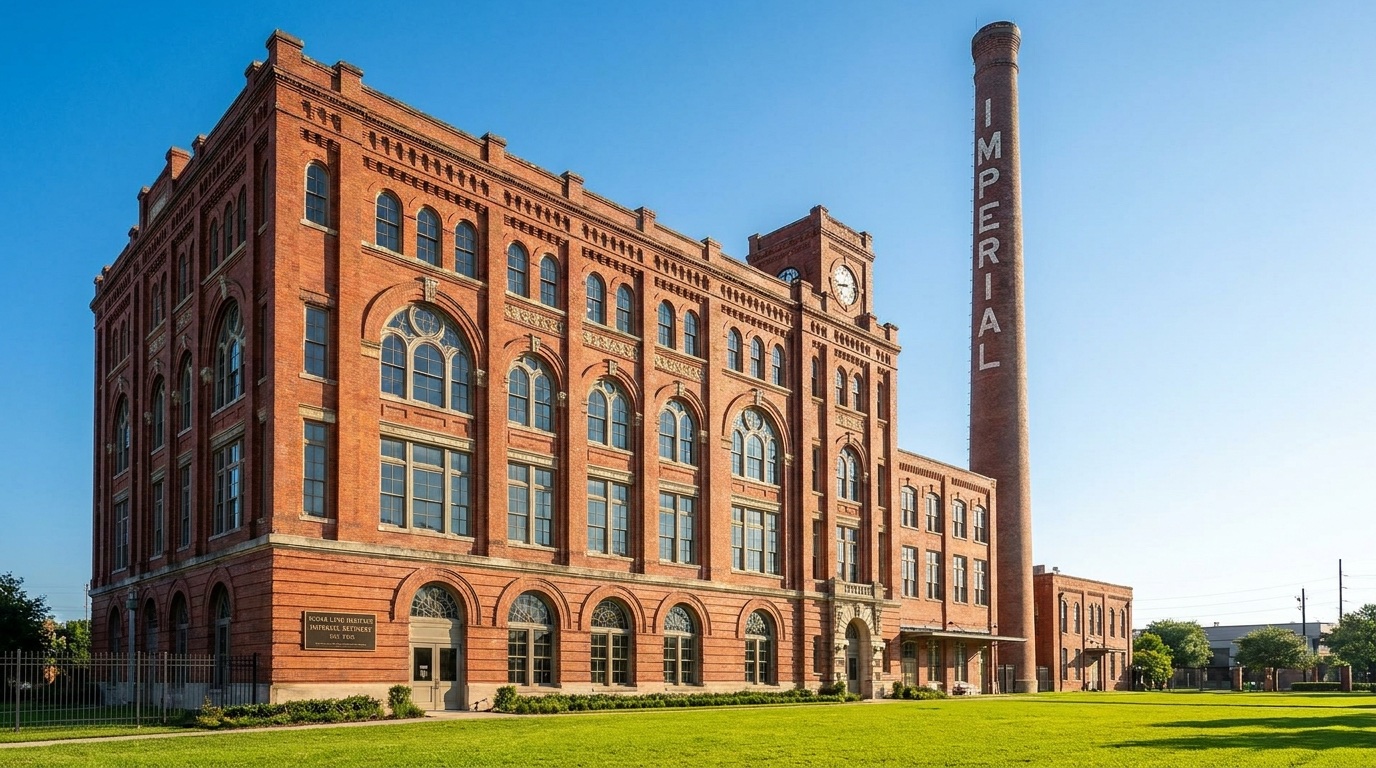 The historic Imperial Sugar refinery in Sugar Land