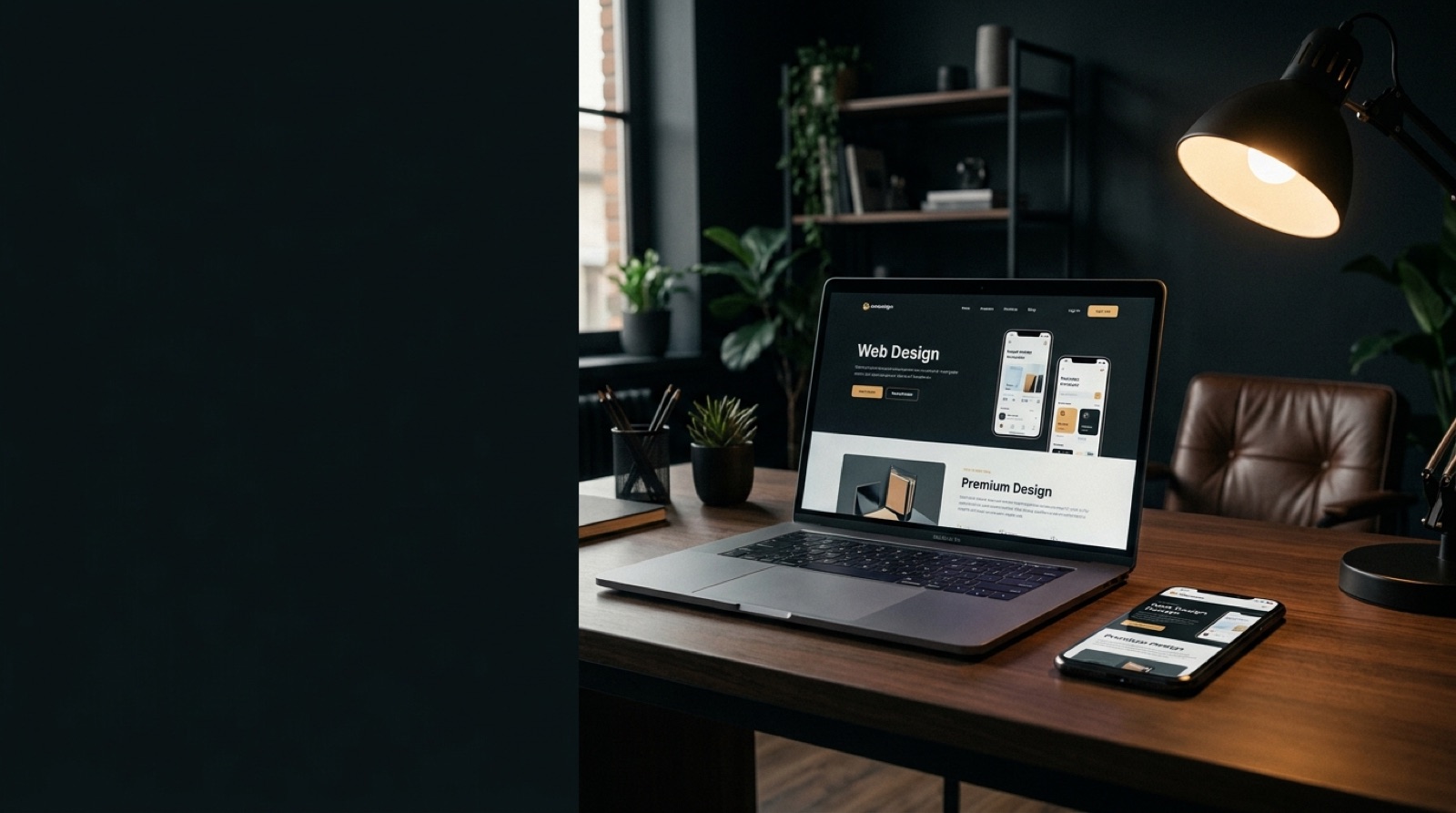 A laptop and phone showing polished websites