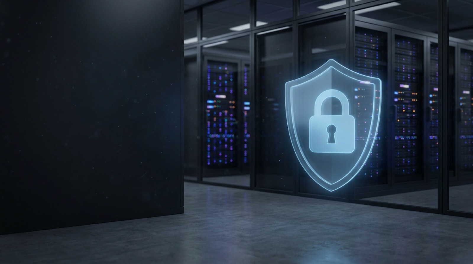A glowing shield representing website security